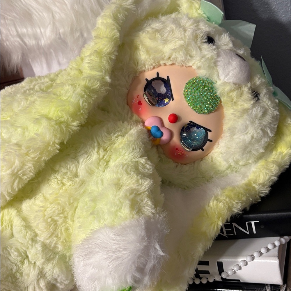 Plush Bunny-Eared Hooded Doll backpack confirmed BABY THREE custom face
